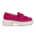Mocasini Dama Culoare Magenta Velur Ta Din Piele Naturala Intoarsa Cod 131