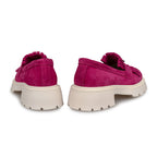 Mocasini Dama Culoare Magenta Velur Ta Din Piele Naturala Intoarsa Cod 131