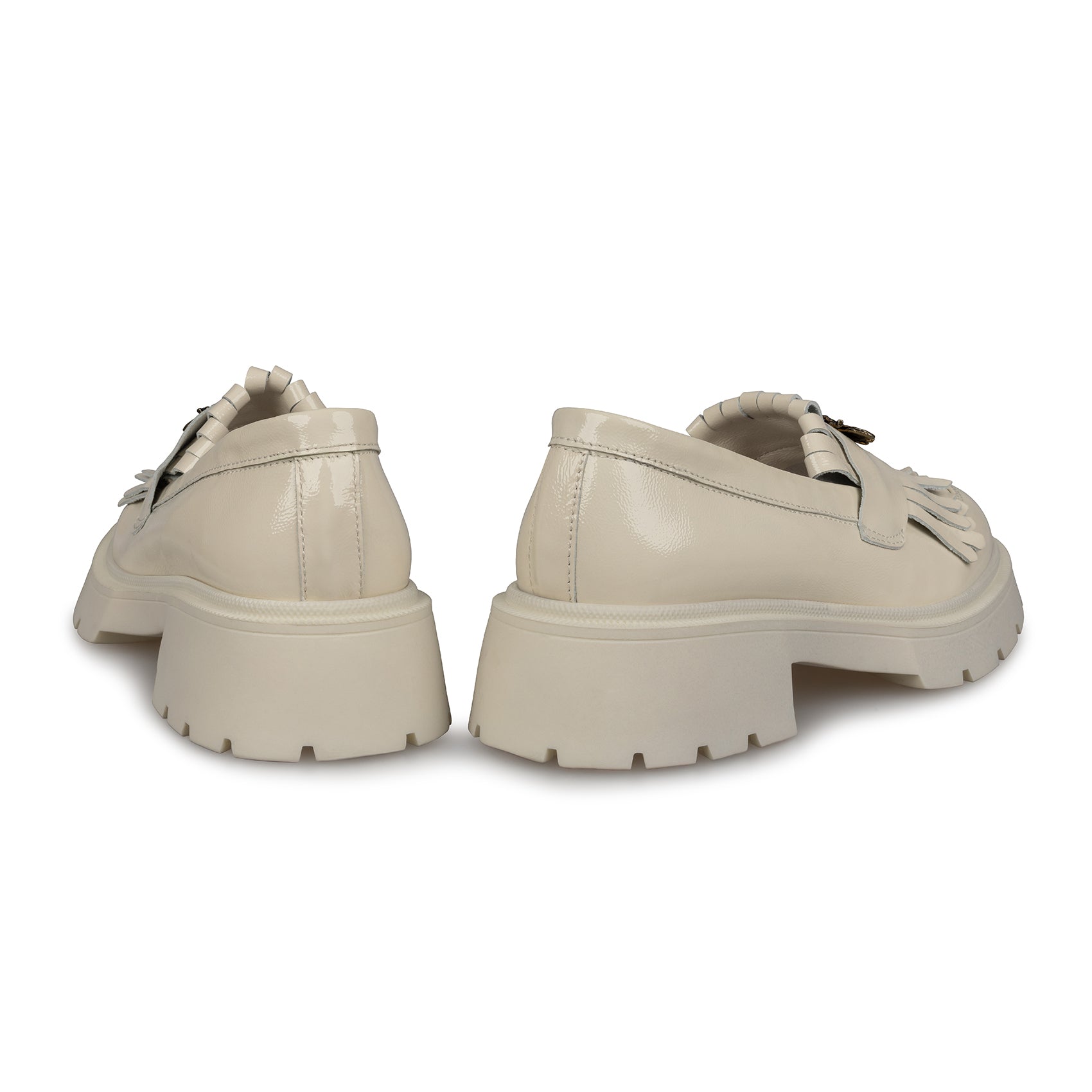 Mocasini Dama Culoare Bej Din Piele Naturala Lacuita Cod 131