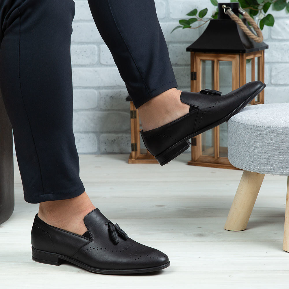 Pantofi Eleganti Barbati Din Piele Naturala 322 Negru