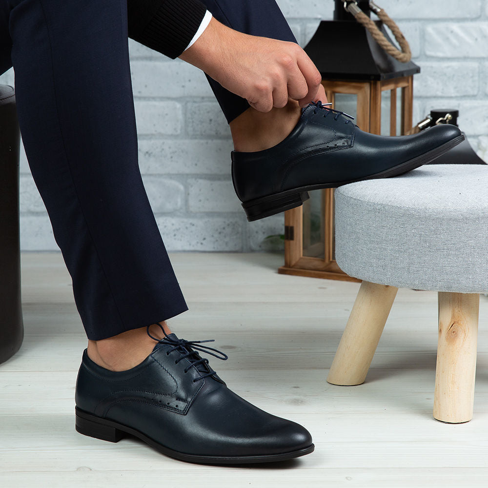 Pantofi Eleganti Barbati Din Piele Naturala 390 Blue
