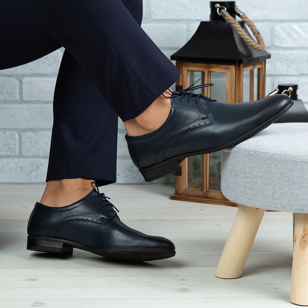 Pantofi Eleganti Barbati Din Piele Naturala 390 Blue