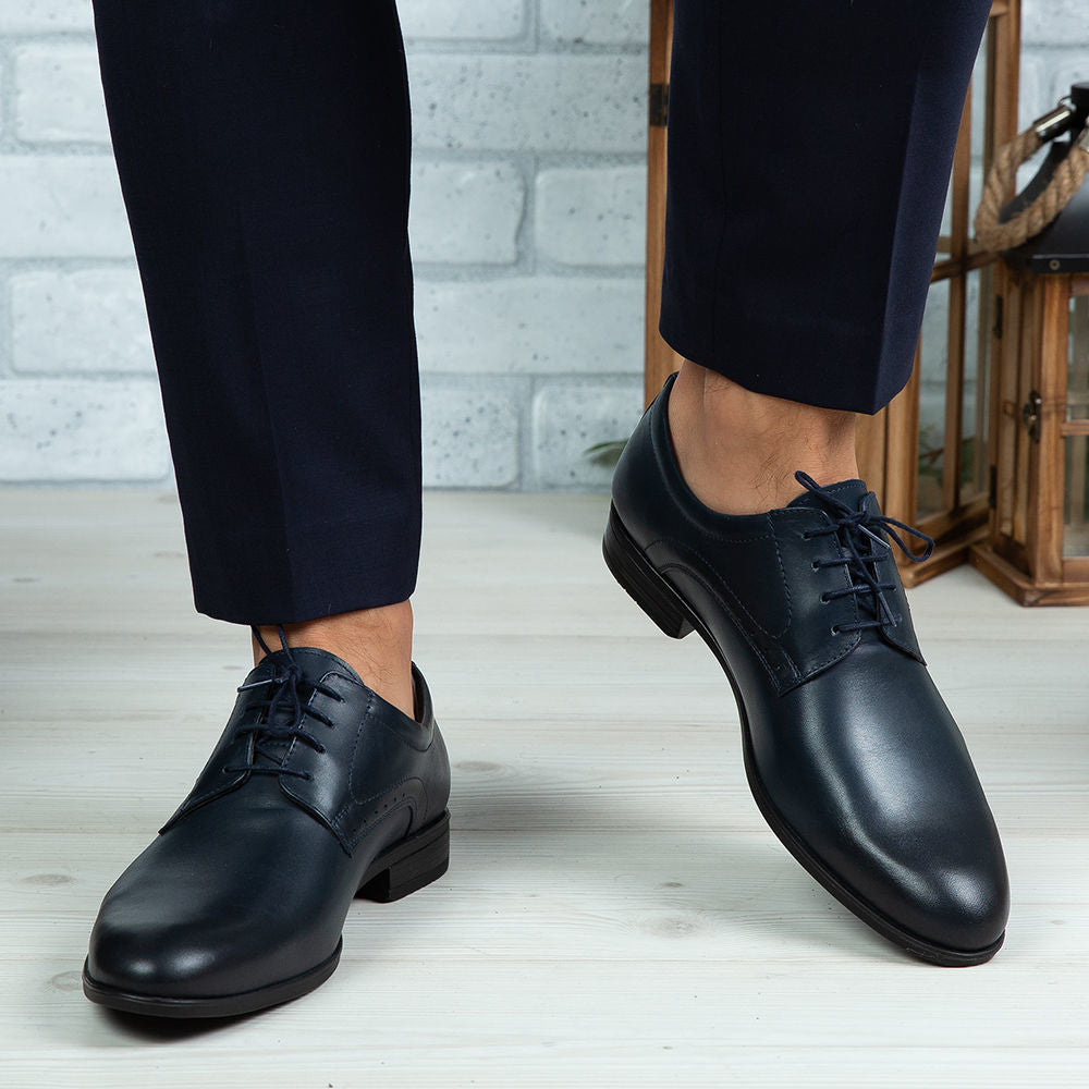 Pantofi Eleganti Barbati Din Piele Naturala 390 Blue