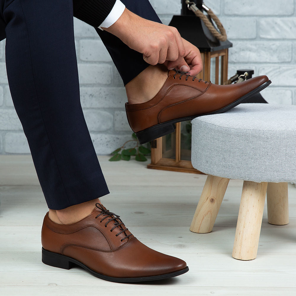 Pantofi Eleganti Barbati Din Piele Naturala 377 Maro