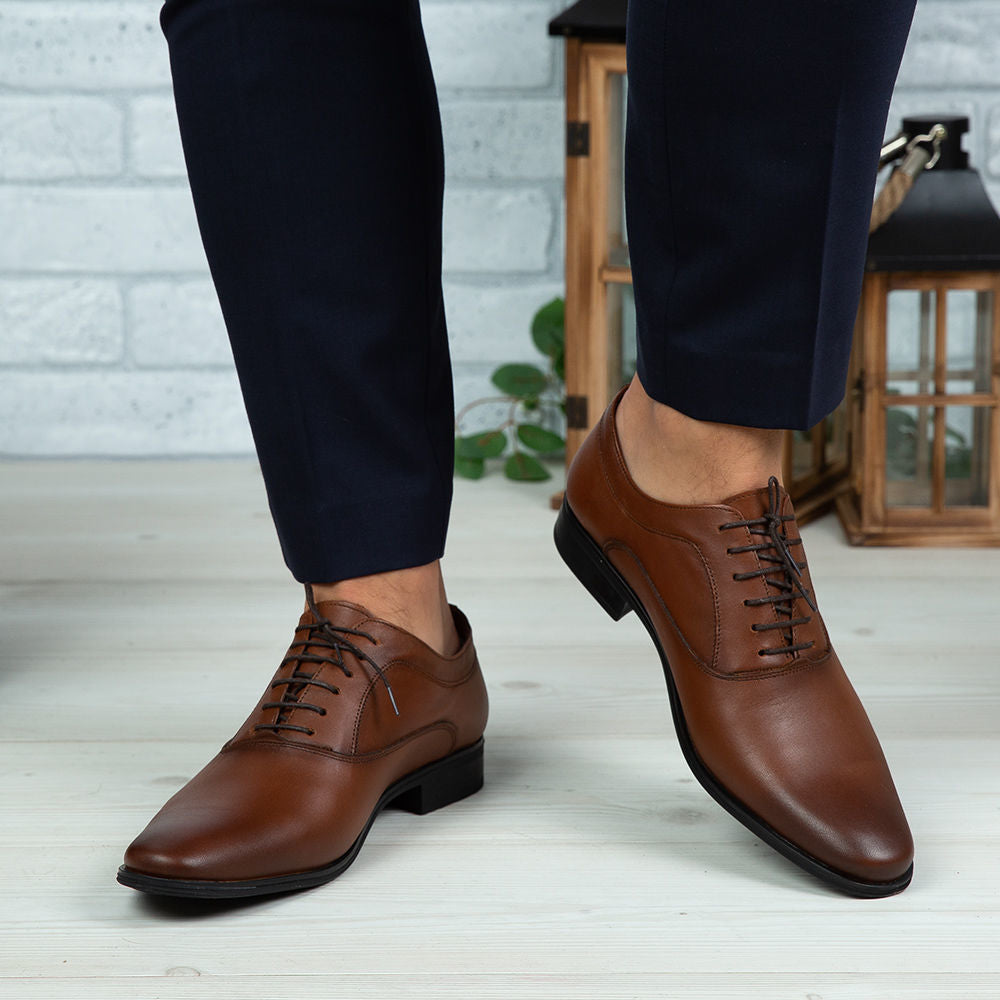 Pantofi Eleganti Barbati Din Piele Naturala 377 Maro