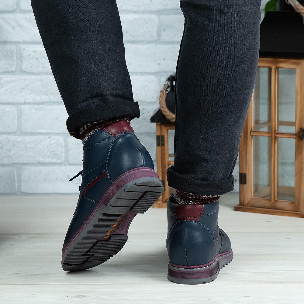 Ghete Barbati Piele Naturala 833 Blue
