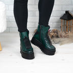 Ghete Dama Din Piele Naturala 708 Culoare Verde