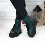 Ghete Dama Din Piele Naturala 708 Culoare Verde