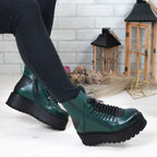 Ghete Dama Din Piele Naturala 708 Culoare Verde