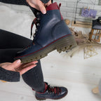 Ghete Dama Piele Naturala 739 Blue Visiniu