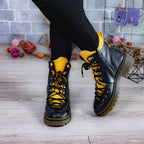 Ghete Dama Piele Naturala 739 Negru Galben