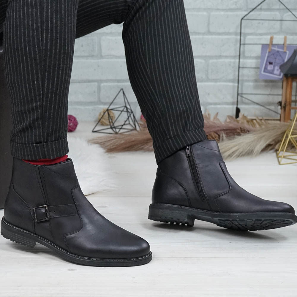 Ghete Barbati Piele Naturala 884 Negru