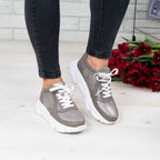 Pantofi Dama Piele Naturala 122 Gri