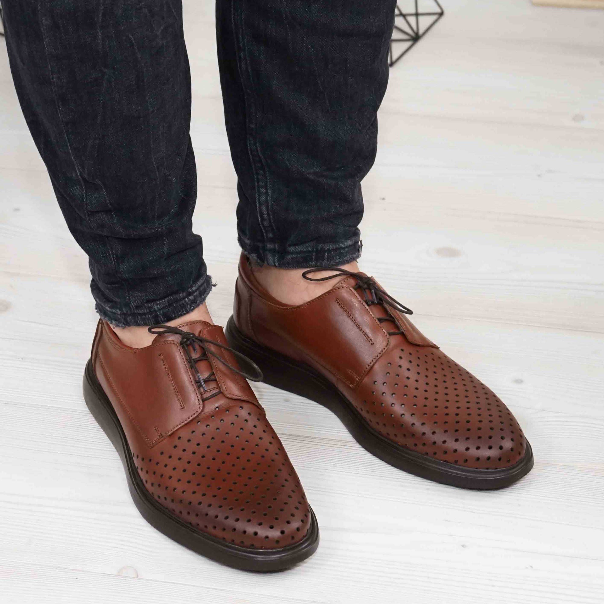 Pantofi Casual Barbati Piele Naturala 558 G Maro