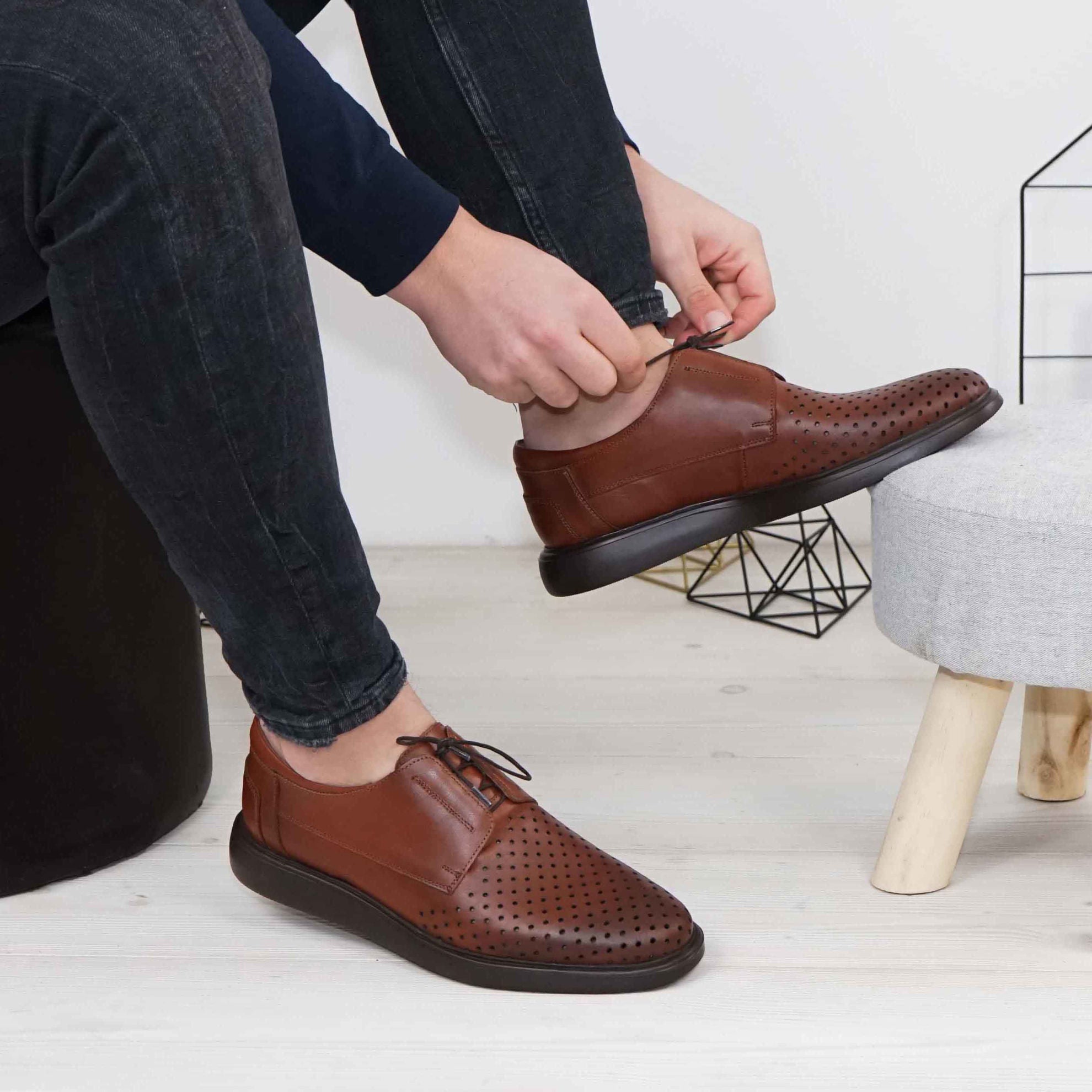 Pantofi Casual Barbati Piele Naturala 558 G Maro