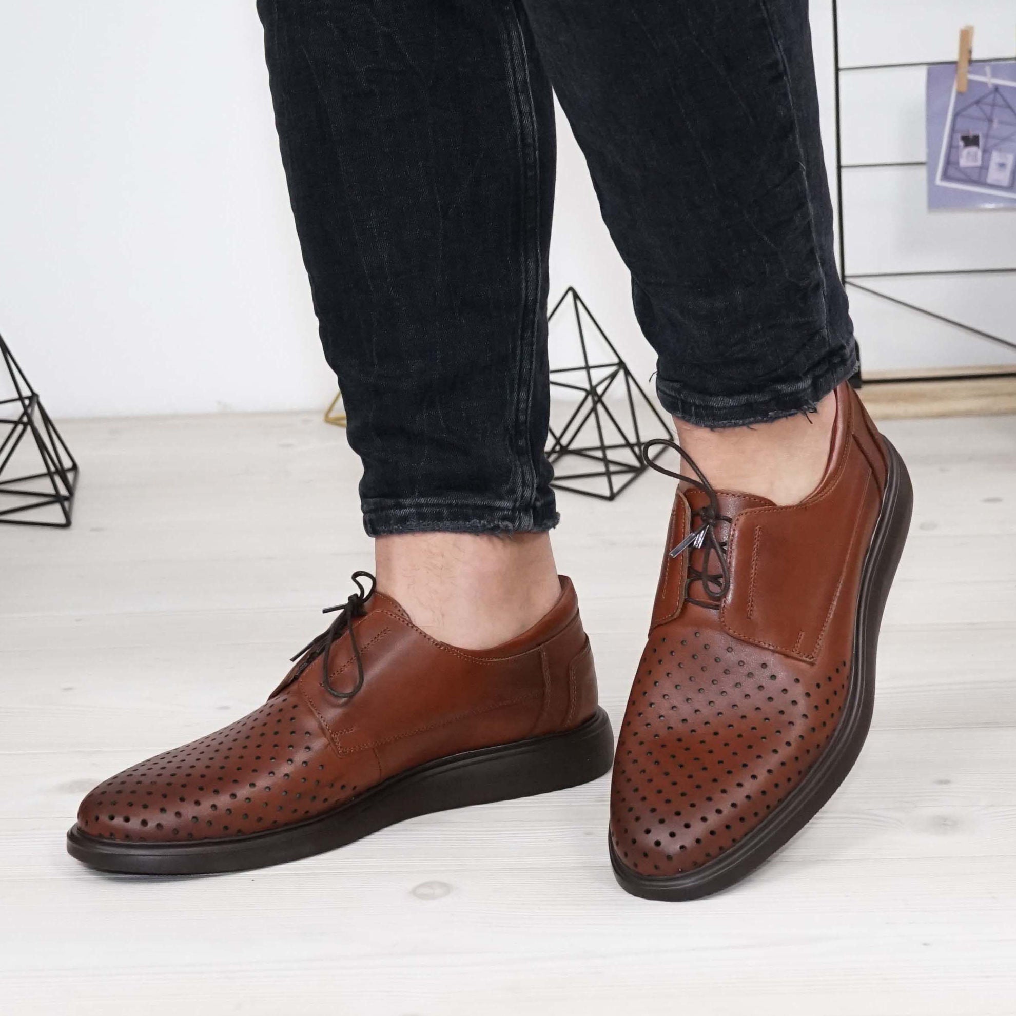 Pantofi Casual Barbati Piele Naturala 558 G Maro