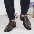 Pantofi Eleganti Barbati Din Piele Naturala 309 Mi Maro Inchis Presat