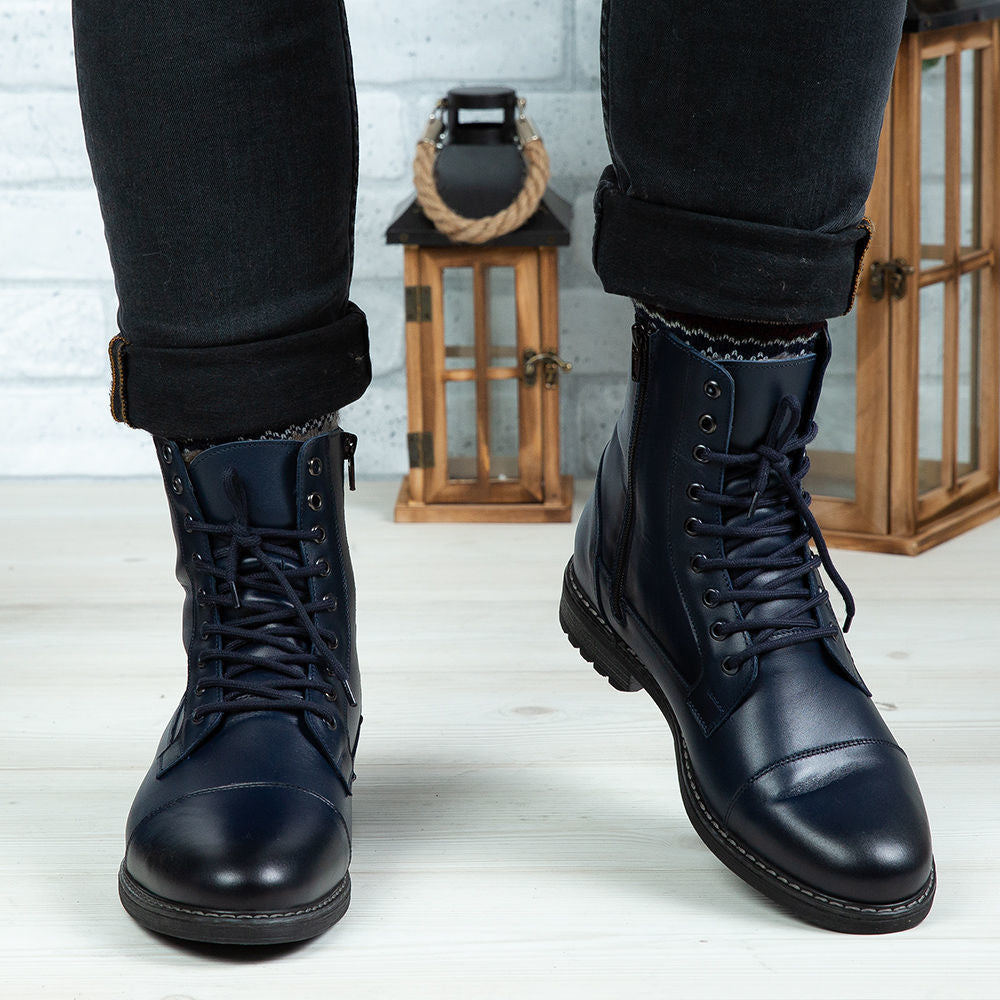 Ghete Barbati Piele Naturala 900 Blue