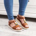 Sandale Dama Piele Naturala 104 Culoare Maro