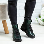 Ghete De Dama Din Piele Naturala 707 Culoare Verde