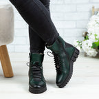 Ghete De Dama Din Piele Naturala 707 Culoare Verde