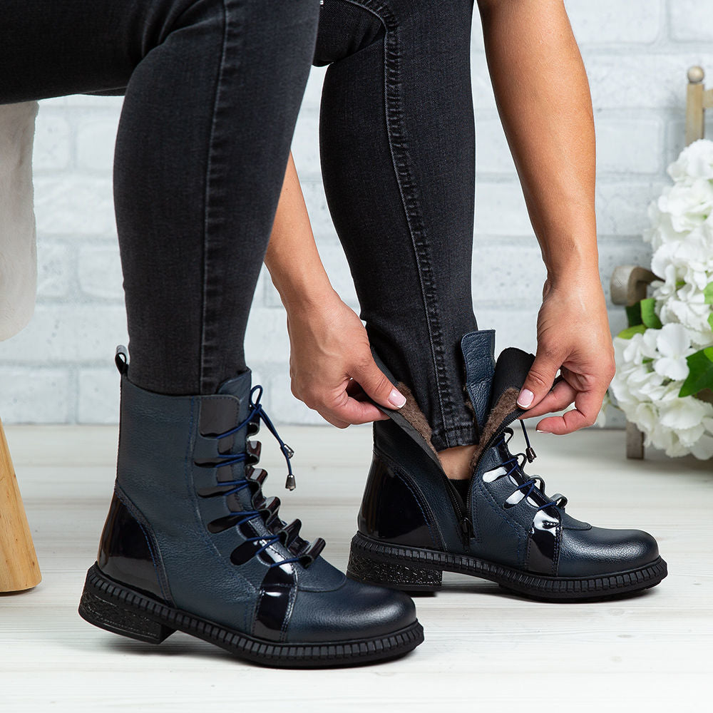 Ghete Dama Piele Naturala 756 Blue