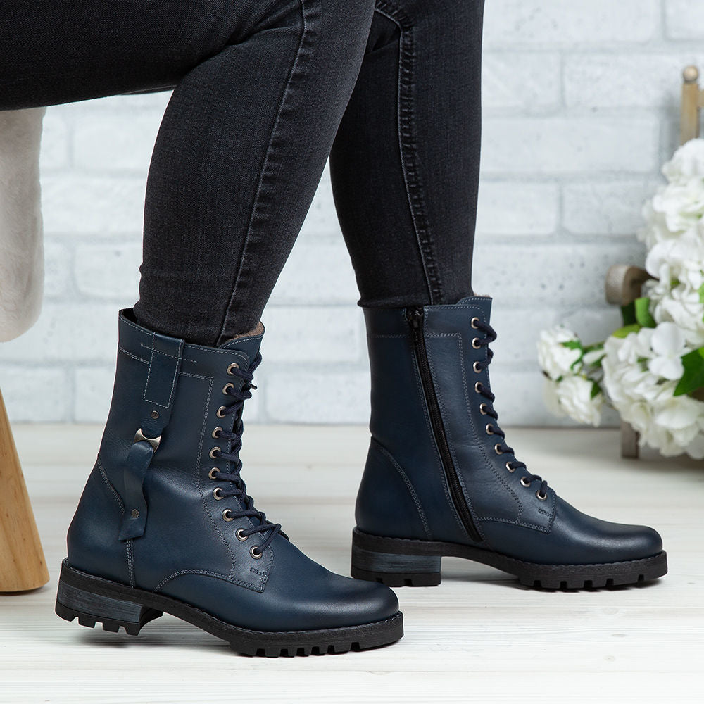 Ghete Dama Piele Naturala 790 Blue