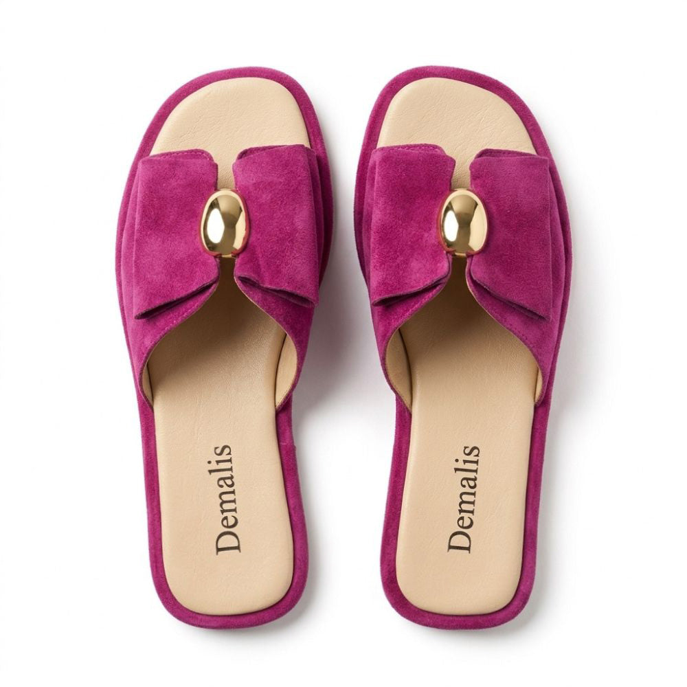 Slapi / Saboti dama piele intoarsa naturală. cod SAB2. culoare MAGENTA