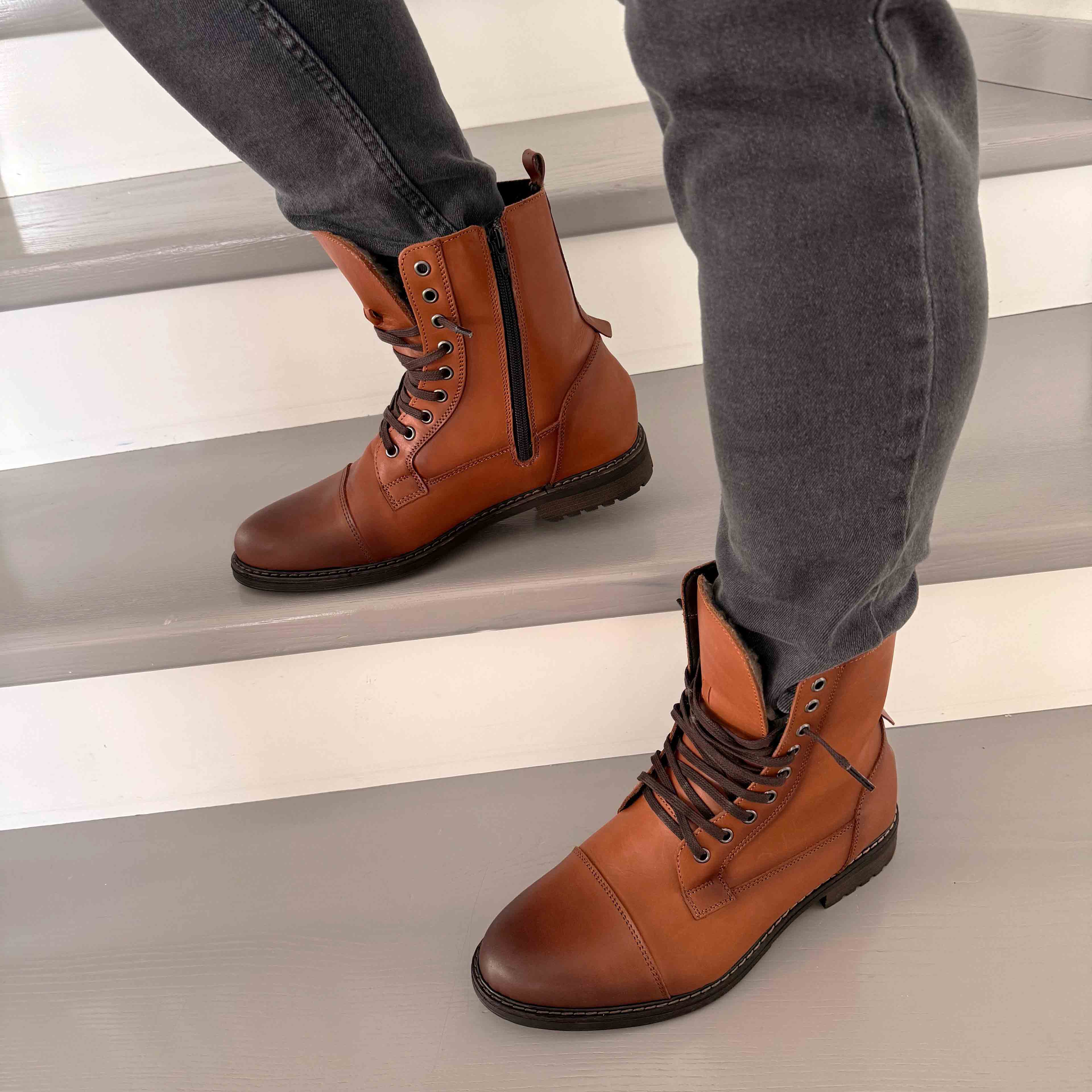 Ghete bărbați piele naturală 900 Maro deschis