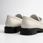 Mocasini damă BEJ DESCHIS  ACCESORIU 130 din piele naturală BOX . COD 149