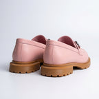 Mocasini damă din piele naturală BOX culoare ROZ PUDRA . TM. COD 130