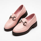 Mocasini damă din piele naturală culoare roz pudra 149