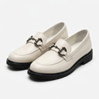 Mocasini damă BEJ DESCHIS  ACCESORIU 130 din piele naturală BOX . COD 149