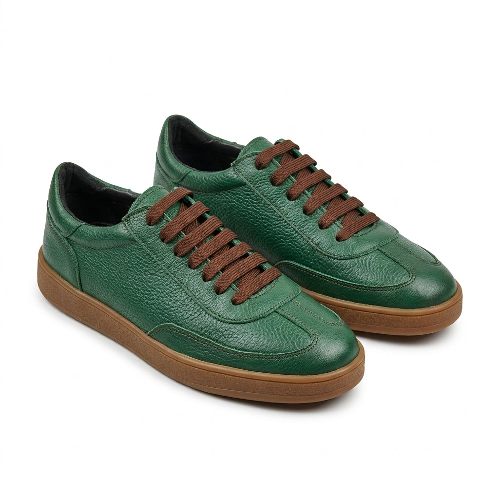 Pantofi COD 128. casual din piele naturala culoare VERDE FOREST