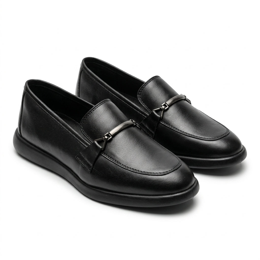 Mocasini damă culoare negru din Piele naturala . COD 1423