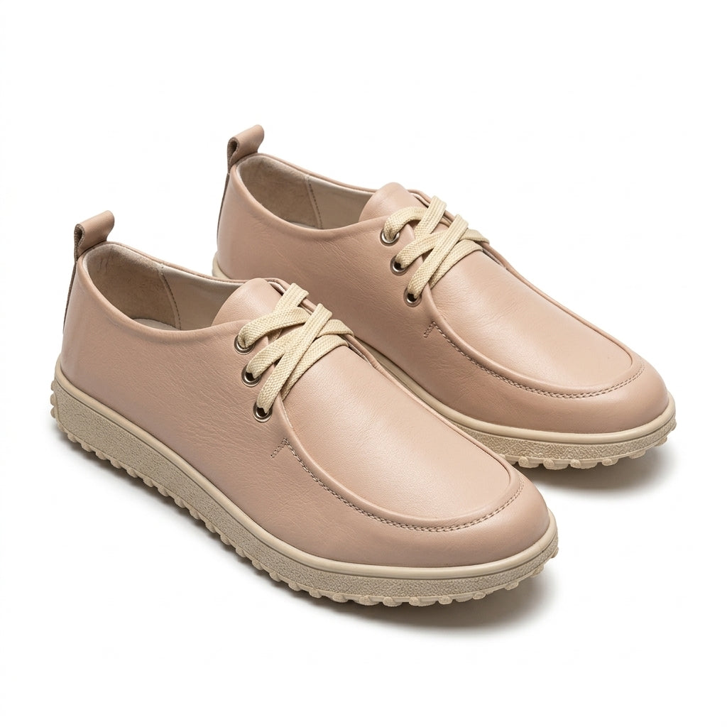 Mocasini damă culoare ROZ PUDRA. din Piele naturala . COD 1422