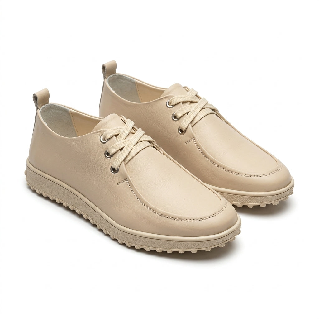 Mocasini damă culoare BEJ DESCHIS. din Piele naturala . COD 1422