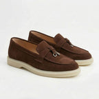 Pantofi casual din piele naturala intoarsa. culoare maro ciocolata. cod 134
