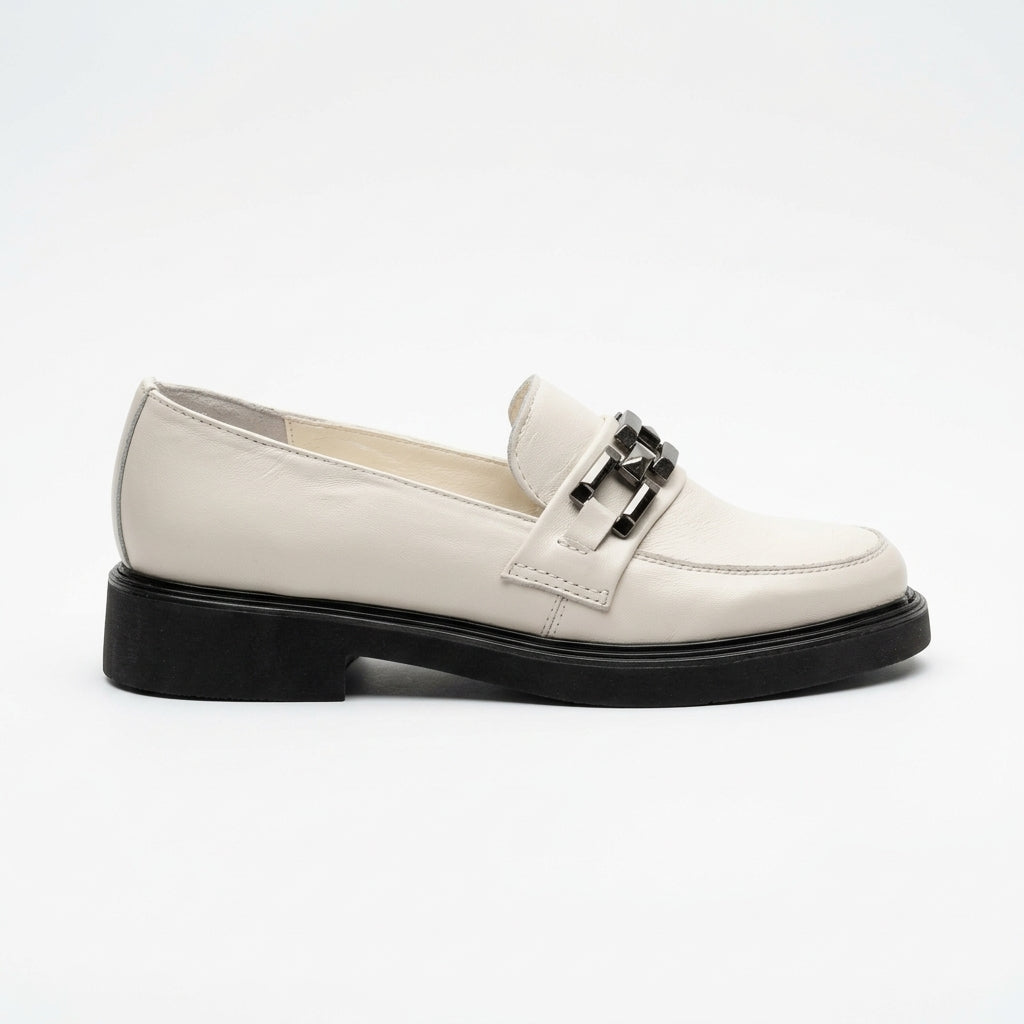 Mocasini damă BEJ DESCHIS din piele naturală 149