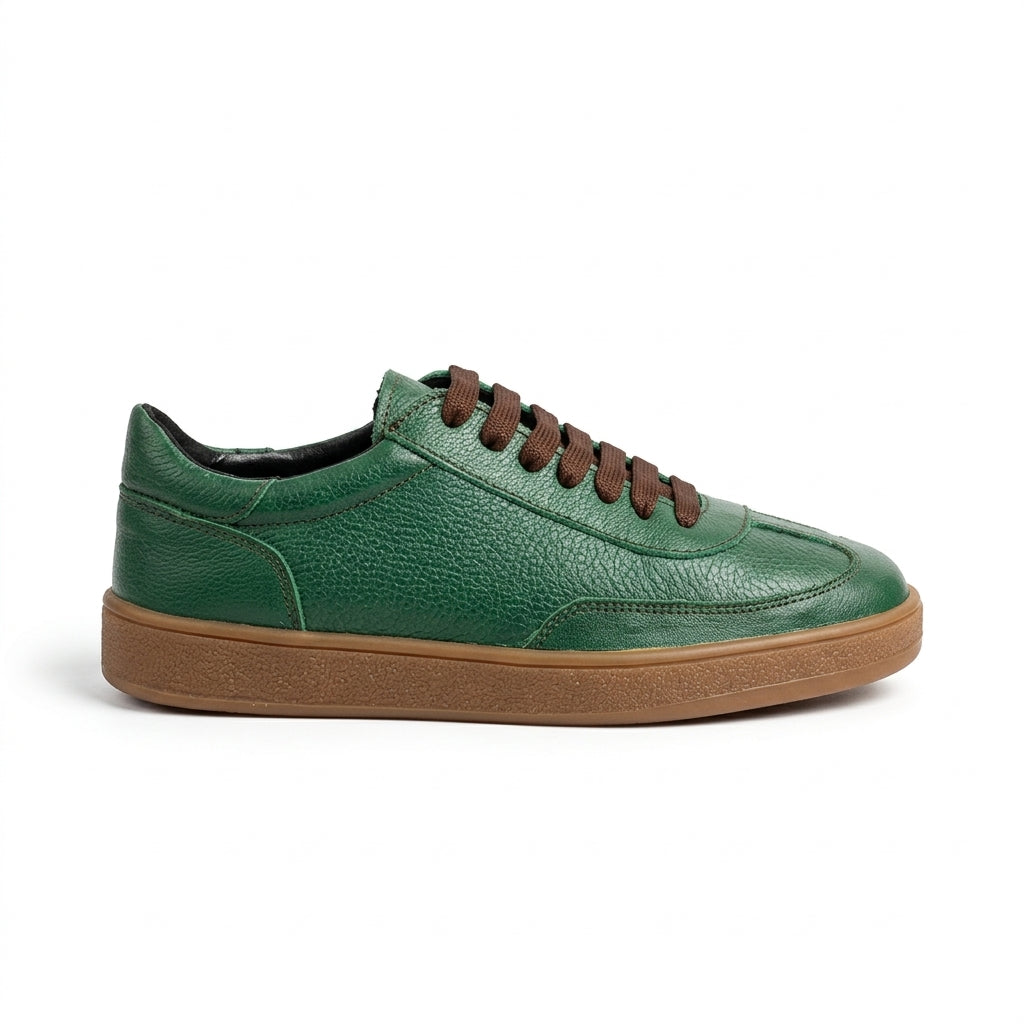 Pantofi COD 128. casual din piele naturala culoare VERDE FOREST