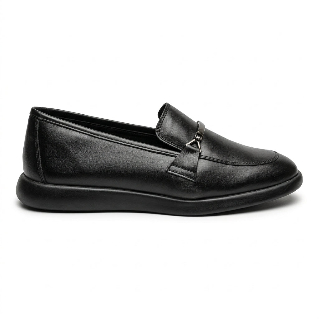 Mocasini damă culoare negru din Piele naturala . COD 1423