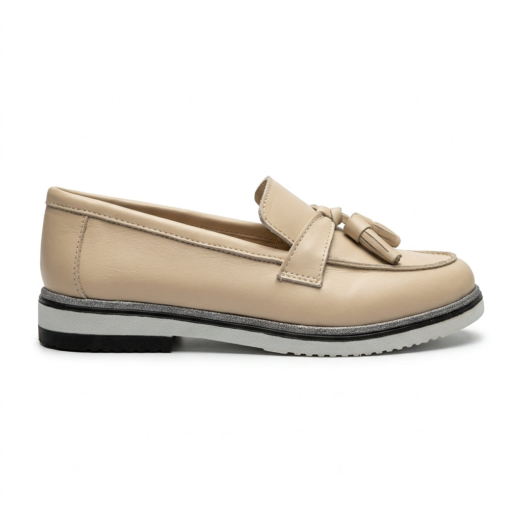 Pantofi COD 1138. casual din piele naturala culoare BEJ DESCHIS