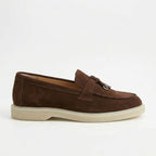 Pantofi casual din piele naturala intoarsa. culoare maro ciocolata. cod 134