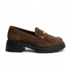 Mocasini damă din piele naturală INTOARSA, culoare MARO CIOCOLATA. COD 1310 TN, talpa neagra