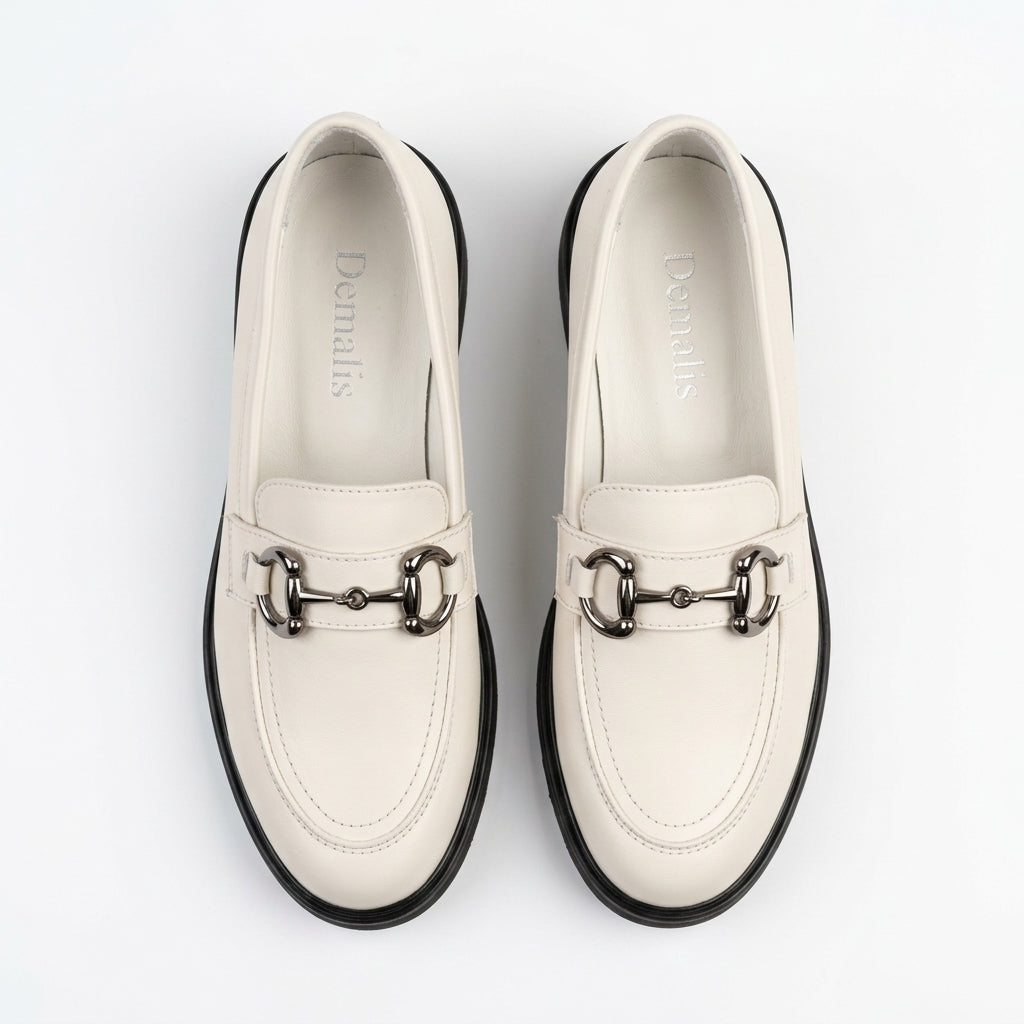 Mocasini damă BEJ DESCHIS  ACCESORIU 130 din piele naturală BOX . COD 149