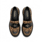 Mocasini damă din piele naturală ANIMAL PRINT, COD 131 .  talpa neagra