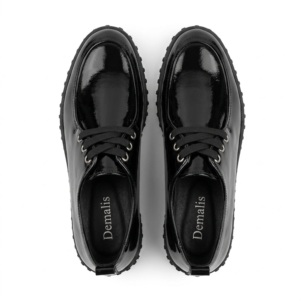 Mocasini damă culoare negru din PIELE NATURALA LACUITA . COD 1422