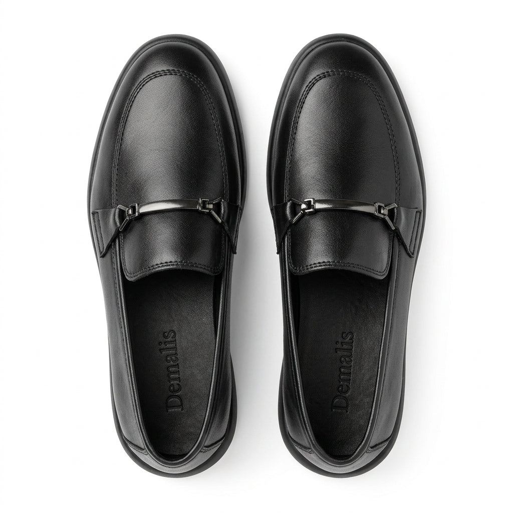 Mocasini damă culoare negru din Piele naturala . COD 1423