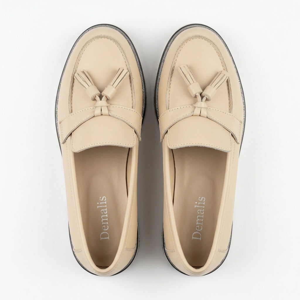 Pantofi COD 1138. casual din piele naturala culoare BEJ DESCHIS