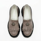 Mocasini damă CULOARE TAUPE din piele naturală COD 131 (T.N.)